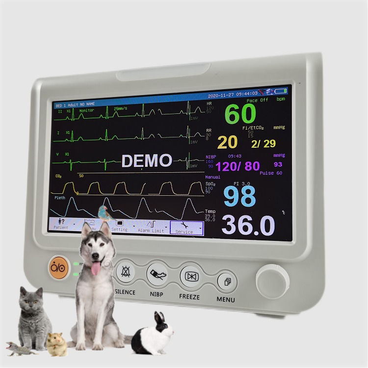 Monitor multiparametrico per segni vitali da 7 pollici, resistente, monitor per segni vitali veterinario