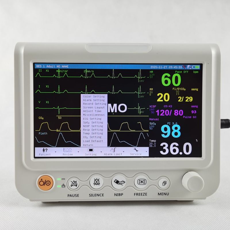 Monitor multiparametrico per segni vitali da 7 pollici, resistente, monitor per segni vitali veterinario