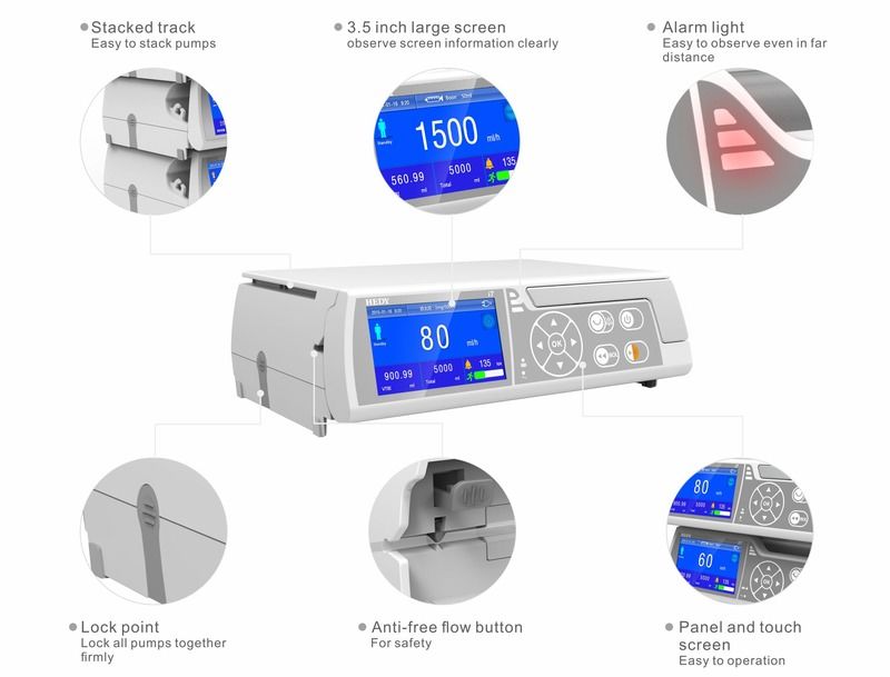 Pompa per infusione automatica elettrica in metallo per ambulanza ICU Cina Pompa per infusione