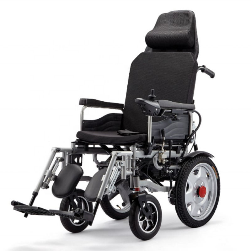 sedia elettrica per disabili telecomando leggero prezzo economico sedia a rotelle elettrica pieghevole per disabili da 140 kg