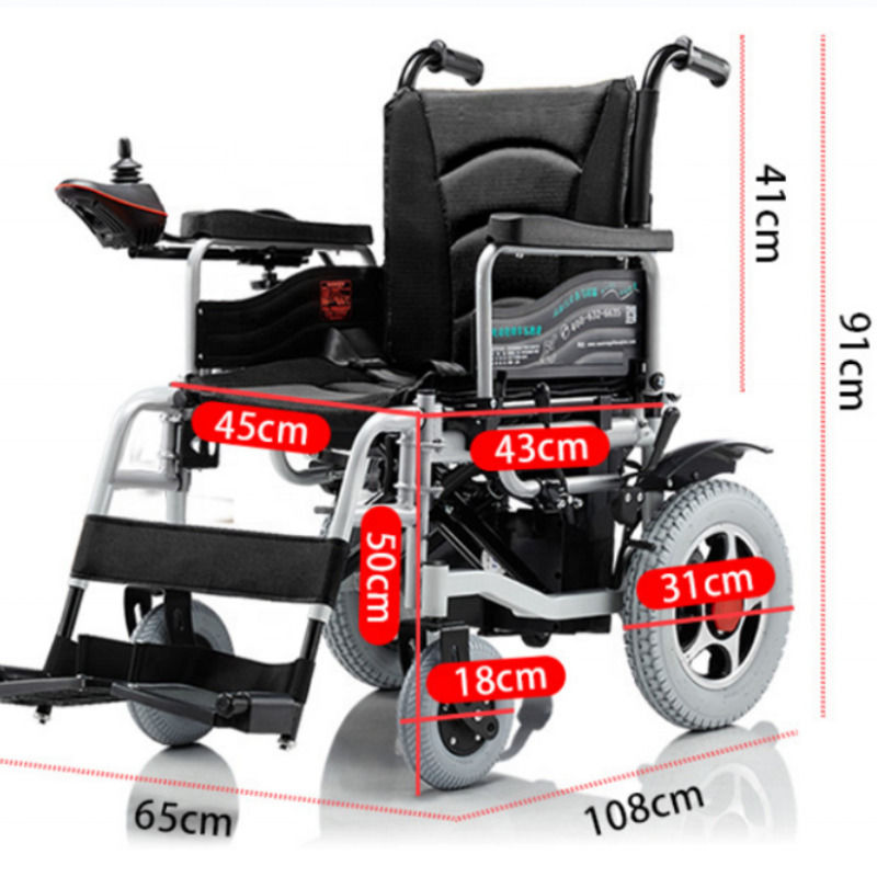 Nuova sedia a rotelle elettrica pieghevole per disabili, leggera in alluminio, con batteria e telecomando, 140 kg