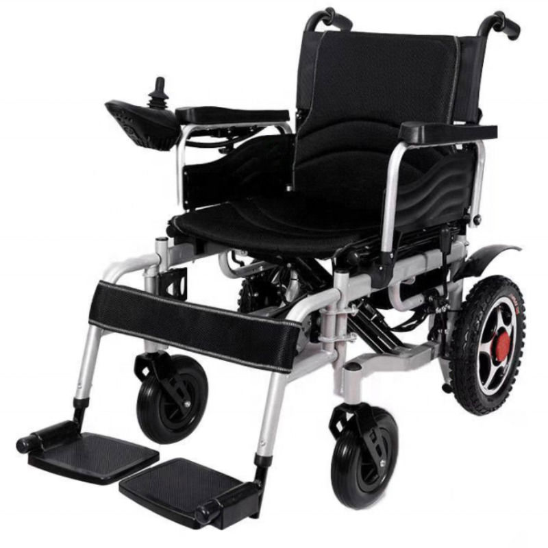 Nuova sedia a rotelle elettrica pieghevole per disabili, leggera in alluminio, con batteria e telecomando, 140 kg